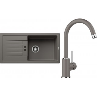 Set Blanco 11-D 25 (dřez Favum XL 6 S Šedá vulkán + baterie Mida Šedá vulkán)