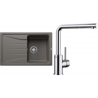 Set Blanco 08-A 25 (dřez Sona 45 S Šedá vulkán + baterie Mila Chrom)