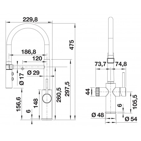 Kuchyňská baterie Blanco Catris-S Flexo Filter Chrom