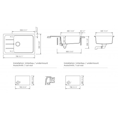 Kuchyňský dřez Schock Formhaus D-100LS Nero, horní montáž
