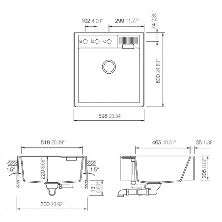 Kuchyňský dřez Schock Kallio M-100 Day, horní montáž