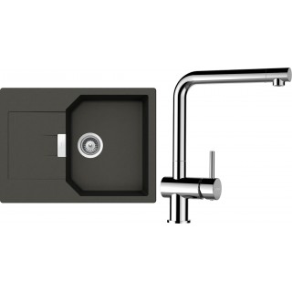 Set Schock S16-10 (dřez Manhattan D-100S Asphalt + baterie Epos Chrom)