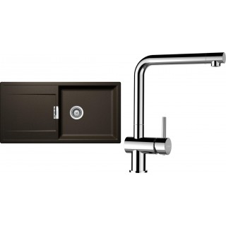 Set Schock S9-8 (dřez Mono D-100L Bronze + baterie Epos Chrom)