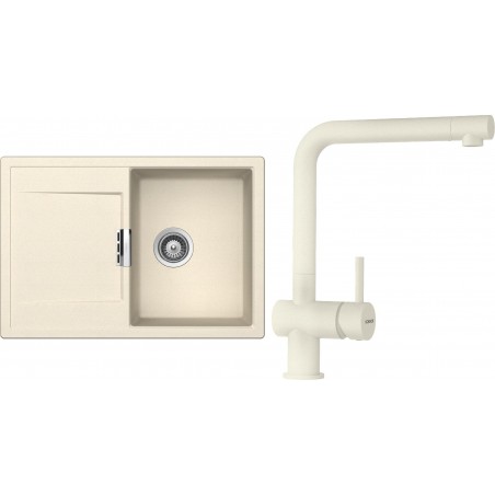 Set Schock S6-1 (dřez Mono D-100S Magnolia + baterie Epos Magnolia, beztlaková)