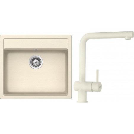 Set Schock S10-1 (dřez Mono N-100 Magnolia + baterie Epos Magnolia, beztlaková)