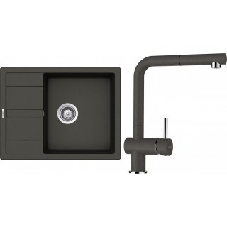 Set Schock S17-4 (dřez Manhattan D-100 Asphalt + baterie Epos.120 Asphalt)