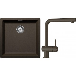 Set Schock S12-2 (dřez Greenwich N-100 Bronze + baterie Epos.120 Bronze)