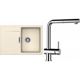 Set Schock S5-13 (dřez Mono D-100S Magnolia + baterie Epos.120 Chrom)