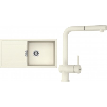 Set Schock S9-2 (dřez Mono D-100L Magnolia + baterie Epos.120 Magnolia, beztlaková)