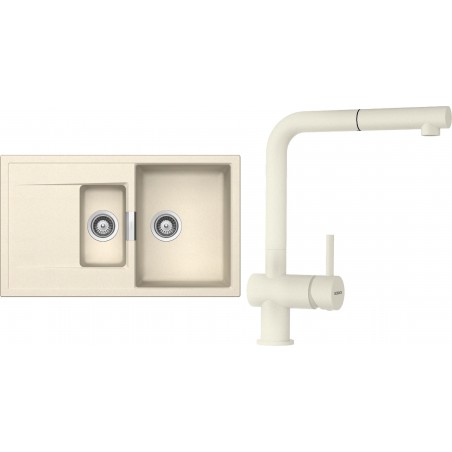 Set Schock S8-2 (dřez Mono D-150 Magnolia + baterie Epos.120 Magnolia, beztlaková)