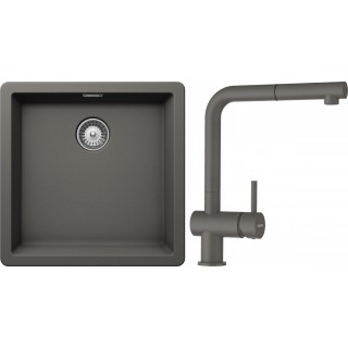 Set Schock S12-2 (dřez Greenwich N-100 Silverstone + baterie Epos.120 Silverstone)