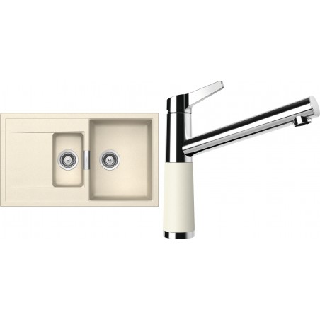 Set Schock S8-4 (dřez Mono D-150 Magnolia + baterie SC-510 Magnolia)