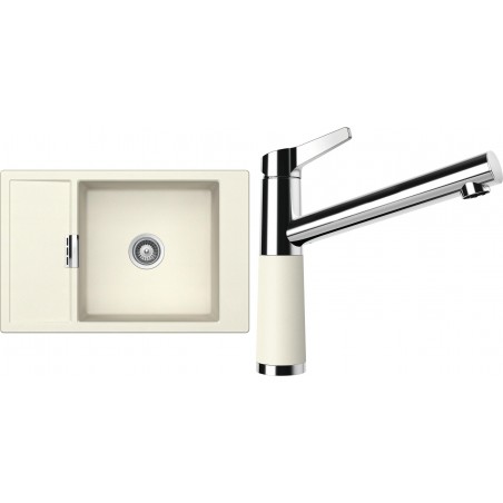 Set Schock S5-4 (dřez Mono D-100XS Magnolia + baterie SC-510 Magnolia)