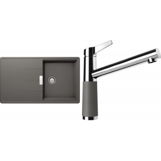 Set Schock S13-4 (dřez Tia D-100 Silverstone + baterie SC-510 Silverstone)