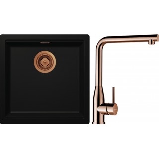 Set Schock S27-14 (dřez Kiruna N-100 Night + baterie Keto Měď + komponenty Měď)