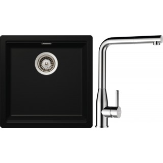 Set Schock S27-17 (dřez Kiruna N-100 Night + baterie Keto.120 Masivní nerezová ocel + komponenty...