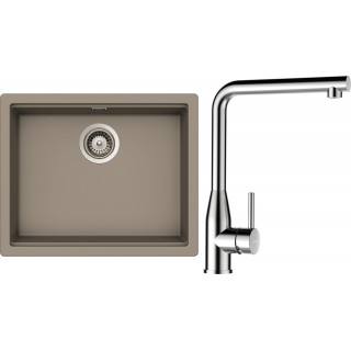 Set Schock S28-12 (dřez Kiruna N-100L Twilight + baterie Keto Masivní nerezová ocel + komponenty...