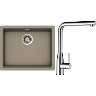 Set Schock S28-17 (dřez Kiruna N-100L Twilight + baterie Keto.120 Masivní nerezová ocel +...