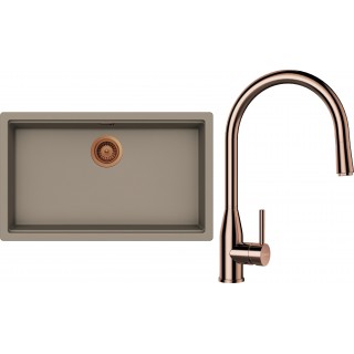 Set Schock S29-9 (dřez Kiruna N-100XL Twilight + baterie Kavus.120 Měď + komponenty Měď)