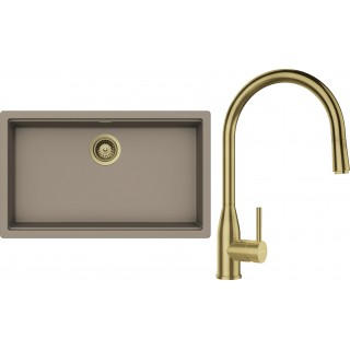 Set Schock S29-8 (dřez Kiruna N-100XL Twilight + baterie Kavus.120 White Gold + komponenty White...