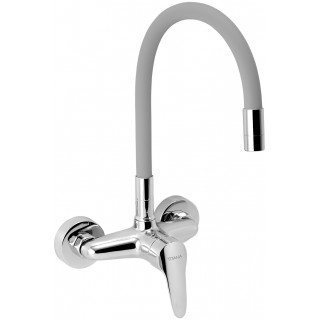 Umyvadlová, dřezová baterie Titania Iris New 94480.0S Stříbrošedá-chrom