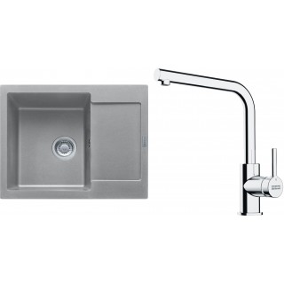 Set Franke G257ŠK (dřez MRG 611-62 Šedý kámen + baterie FS 3230.031 LINA SMART Chrom)