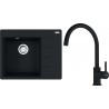 Set Franke G270MČ (dřez CNG 611-62 TL/2 Matná černá, levý + baterie FC 6018.901 LINA Matná černá)