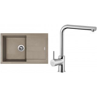 Set Sinks (dřez Amanda 780 Truffle 54 + baterie Elka Chrom - lesklý)