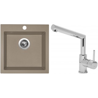 Set Sinks (dřez Viva 455 Truffle 54 + baterie Mix 350 P Chrom - lesklý)