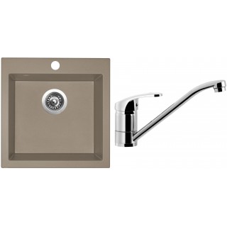 Set Sinks (dřez Viva 455 Truffle 54 + baterie Pronto Chrom - lesklý)