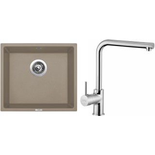 Set Sinks (dřez Frame 457 Truffle 54 + baterie Elka Chrom - lesklý)