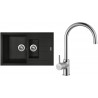 Set Sinks (dřez Amanda 780.1 Metalblack 74 + baterie Vitalia Chrom - lesklý)