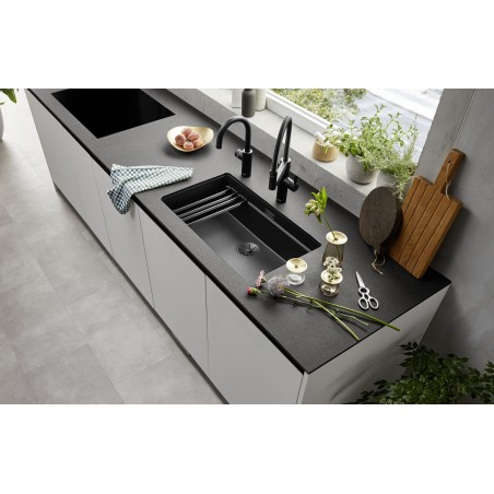 Kuchyňský dřez Blanco Etagon 700-U Šedá vulkán, bez příslušenství, s pojezdy