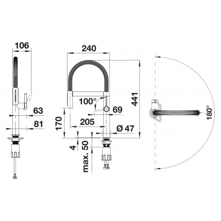 Kuchyňská baterie Blanco Culina-S II Mini Dark Steel
