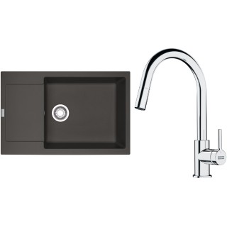 Set Franke G260ŠB (dřez MRG 611-78 BB Šedá břidlice + baterie FS 3229.031 LINA NEW Chrom)