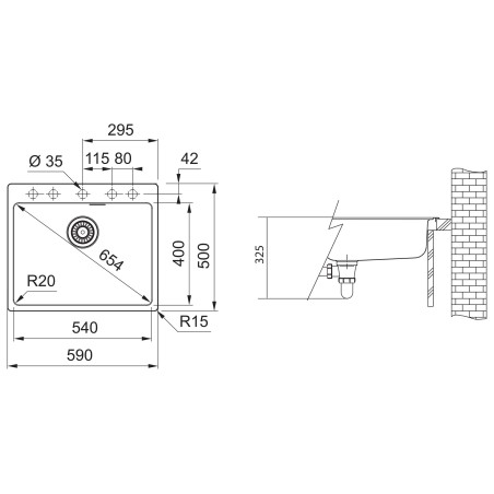 Kuchyňský dřez Franke Maris MRG 610-54 FTL Kašmír