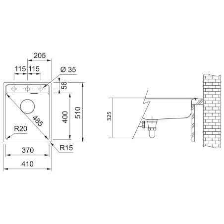 Kuchyňský dřez Franke Maris MRG 610-37 RTL Šedá břidlice