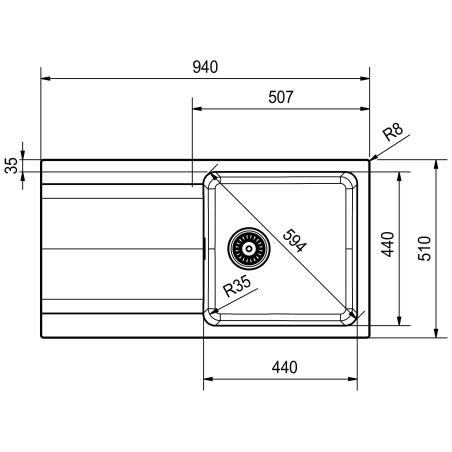 Kuchyňský dřez Franke Orion OID 611 Šedá