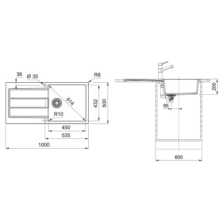 Kuchyňský dřez Franke Sirius S2D 611-100 Šedá