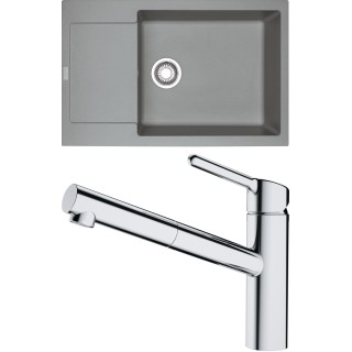 Set Franke G194 (dřez MRG 611-78 BB Šedý kámen + baterie FC 3055.031 ORBIT Chrom)