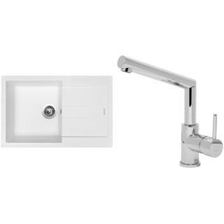 Set Sinks (dřez Amanda 780 Milk 28 + baterie Mix 350 P Chrom - lesklý)