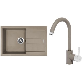 Set Sinks (dřez Amanda 780 Truffle 54 + baterie Mix 35 Truffle 54)