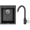 Set Sinks (dřez Cube 410 Metalblack 74 + baterie Mix 35 Metalblack 74)