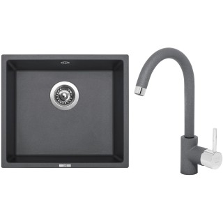 Set Sinks (dřez Frame 457 Titanium 72 + baterie Mix 35 Titanium 72)