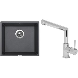 Set Sinks (dřez Frame 457 Titanium 72 + baterie Mix 350 P Chrom - lesklý)