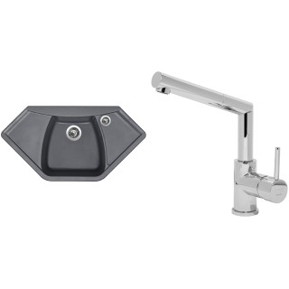 Set Sinks (dřez Naiky 980 Titanium 72 + baterie Mix 350 P Chrom - lesklý)