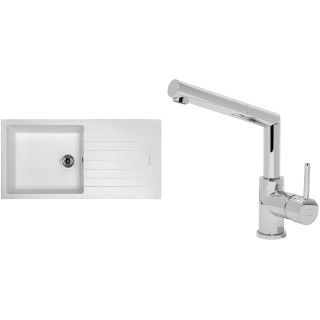Set Sinks (dřez Perfecto 1000 Milk 28 + baterie Mix 350 P Chrom - lesklý)