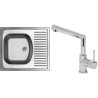 Set Sinks (dřez Short 580 M 0,5 mm, matný + baterie Mix 350 P Chrom - lesklý)