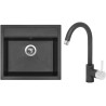 Set Sinks (dřez Solo 560 Metalblack 74 + baterie Mix 35 Metalblack 74)