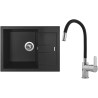 Set Sinks G11374 (dřez Amanda 650 Metalblack 74 + baterie Flexia lesklá)
